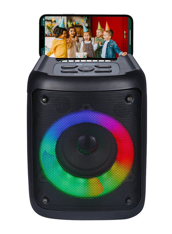 

Zoook Mini Blaster Bluetooth Party Speakers with RGB Lights, Black