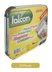Falcon 10-Piece 131 Extra Thick Aluminium Food Storage Containers with Lid, Silver