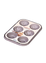 Eminent 6-Cup Rectangular Carbon Steel Multi Muffin Pan, Multicolour