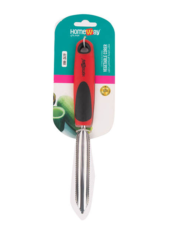 

Homeway Stainless Steel Vegetable Peeler/Corer, Silver/Red