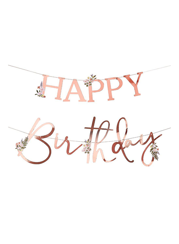 

Alras Happy Birthday Banner, Rose Gold