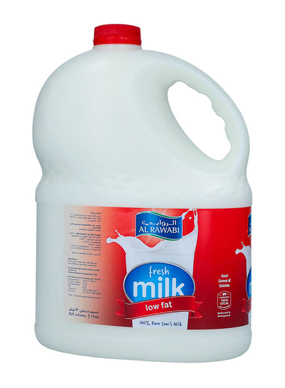 Al Rawabi Low Fat Fresh Milk, 3 Liters