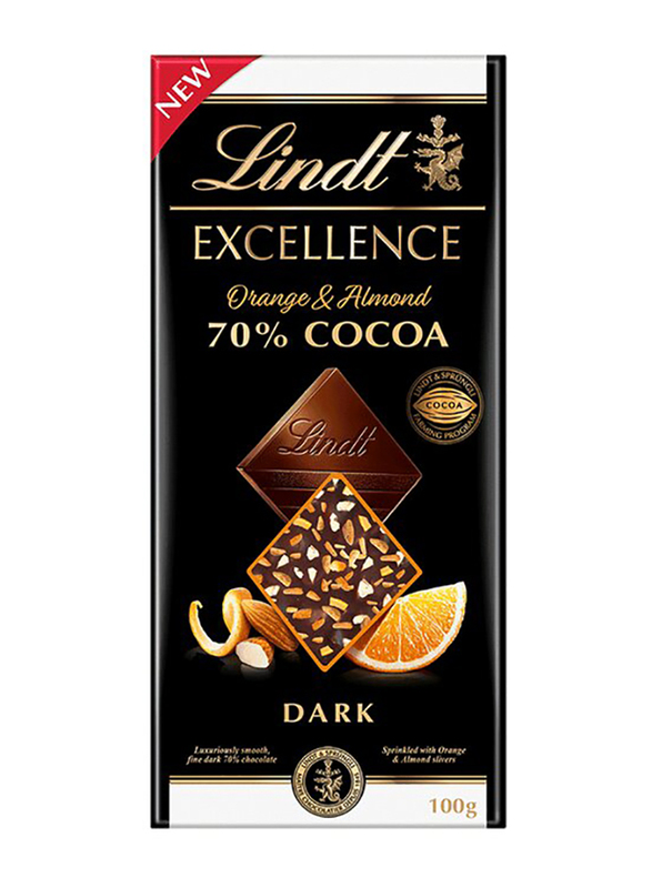 

Lindt Excellence Orange & Almonds 70% Dark Chocolate Bar, 2 x 100g