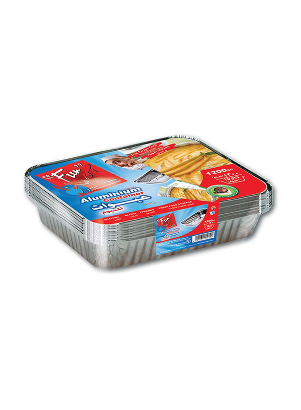

Fun 10-Pieces 1200cc Aluminium Container with Lid, Silver