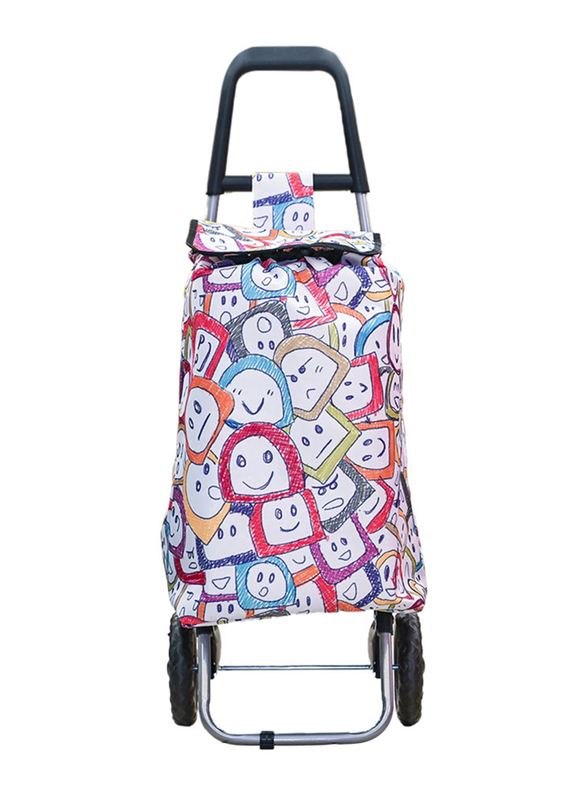

Aswaaq Happy Face Shopping Trolley Bag, Multicolour