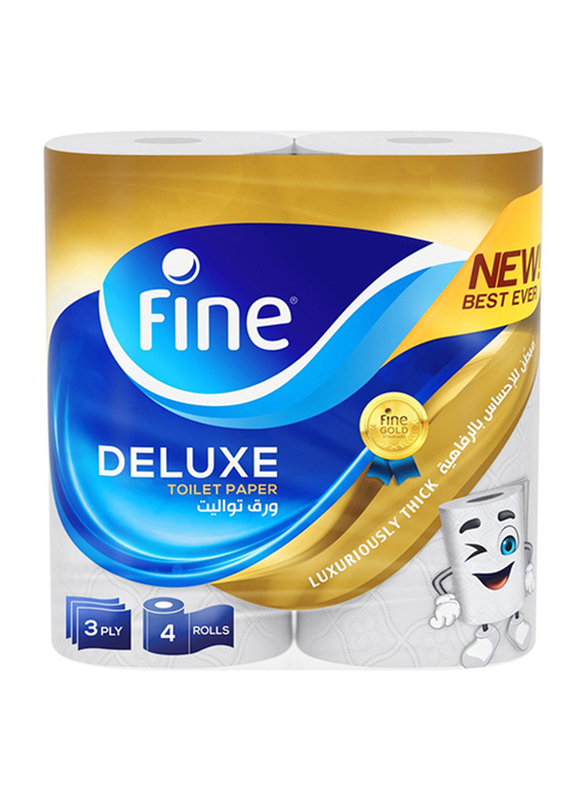 

Fine Deluxe 3-Ply Toilet Paper, 4 Rolls