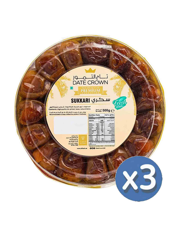 

Date Crown Sukkari Dates, 3 x 500g