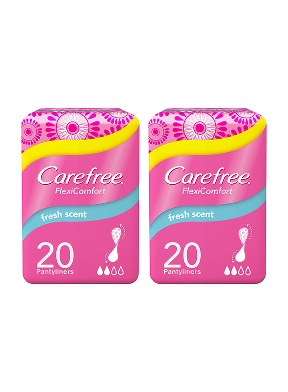 

Carefree Flexi Comfort Fresh Scent Pantiliners, 2 Pack x 20 Pads