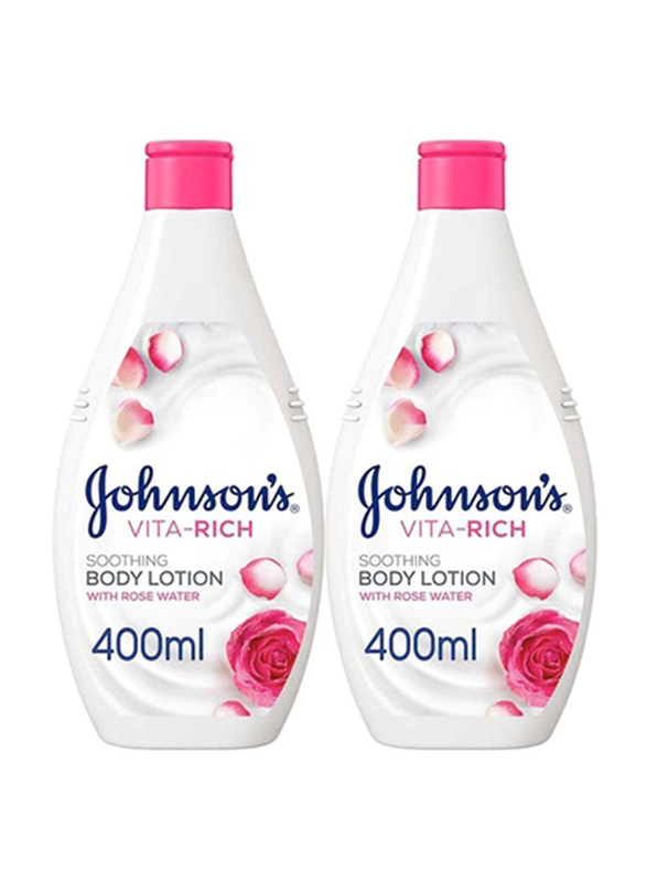 

Johnson's Vita-Rich Soothing Body Lotion with Rose Water, 400ml, 2 Pieces