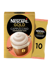 Nescafe Gold Cappuccino Unsweetened Taste Coffee, 10 Sachets x 14.2g
