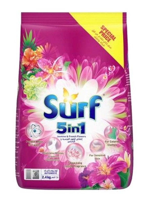 

Surf 5-in-1 Jasmine and French Flowers Fragrance Detergent, 2.4 Kg