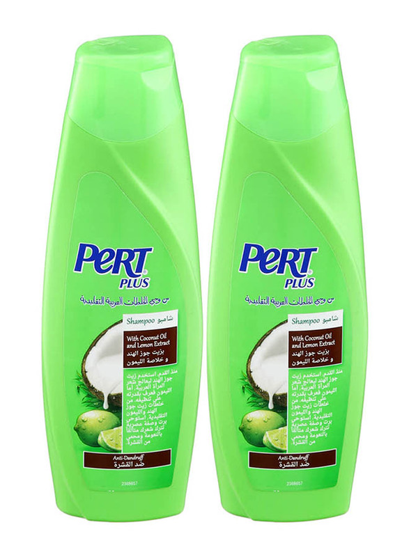 

Pert Plus Shampoo with Coconut Oil and Lemon Extracts for All Hair Types, 2 x 400ml