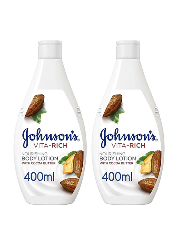 

Johnson's Vita-Rich Nourishing Body Lotion with Cocoa Butter, 400ml, 2 Pieces