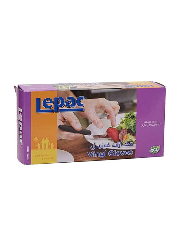 

Lepac Vinyl Disposable Gloves, 100 Pieces, Medium