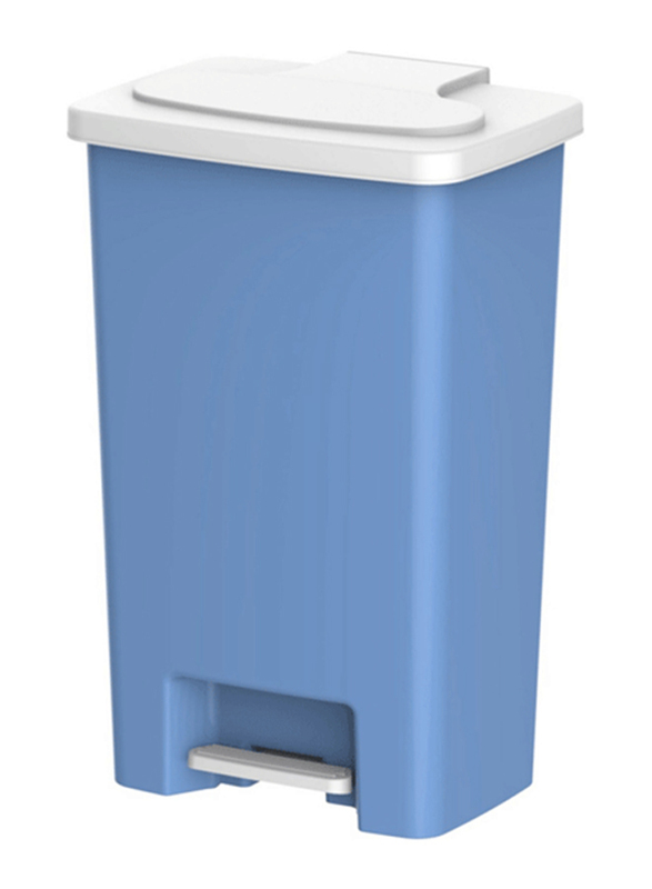 

Cosmoplast Step On Wastebin, 50 Liters, Blue/White