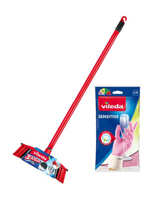 

Vileda 3 Action Broom & Sensitive Glove Lar, 2 Piece