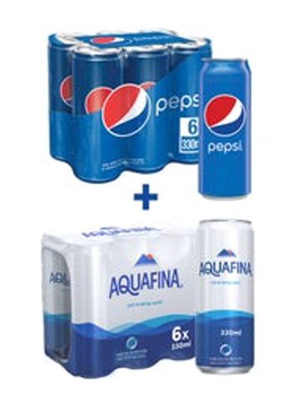 

Pepsi Carbonated Soft Drink with Aquafina Water, 6 x 330ml, 6 x 330ml