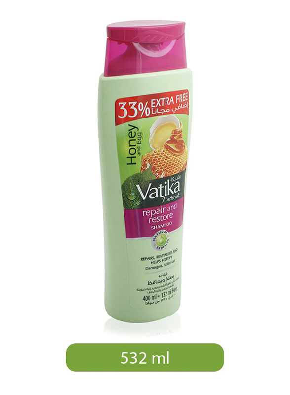 

Vatika Honey and Egg Extract Repair and Restore Shampoo for Damaged Hair, 532ml