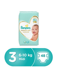 Pampers Premium Care Diapers, Size 3, Midi, 6-10 Kg, Jumbo Pack, 48 Count