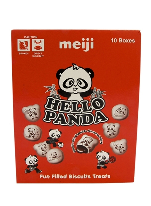 Meiji Hello Panda Biscuits with Chocolate, 10 Packs x 57g