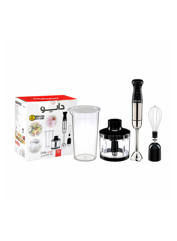 

Daewoo 3-Piece Hand Blender Set, 600W, Dhb-658s, Black/Clear