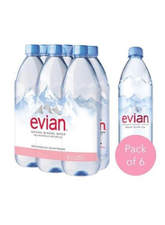 Evian Prestige Natural Mineral Water, 6 Bottles X 1.25 Liter