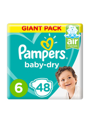 Pampers Baby-Dry Diapers, Size 6, 13+ Kg, Mega Pack, 48 Count