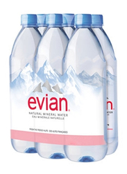 Evian Natural Mineral Water, 6 Bottles x 1 Liter