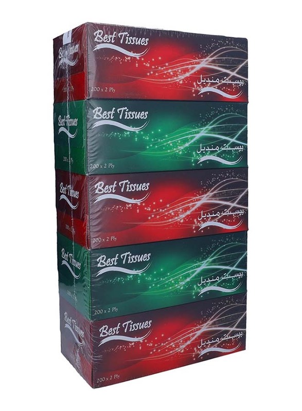 

Best Facial Tissue Boxes, 5 Boxes x 200 Sheets