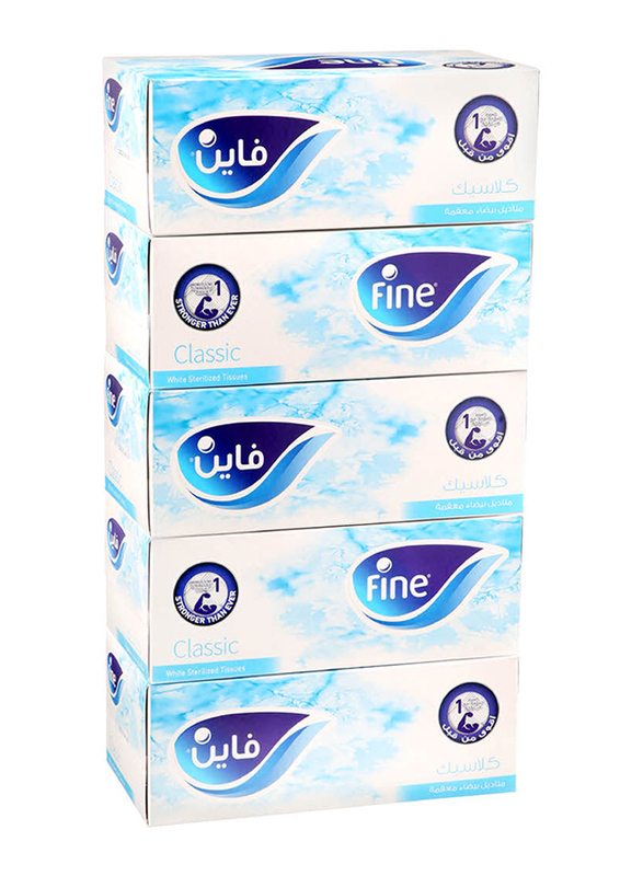 

Fine 2-Ply Facial Tissue, 5 x 170 Sheets