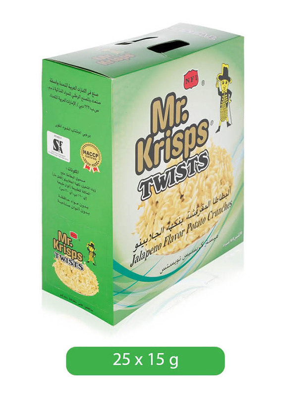 

Mr.Krisps Twists Jalapeno Flavor Potato Crunches, 25 Pouch x 15g