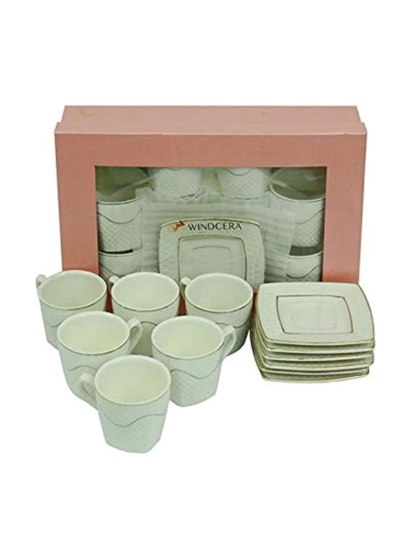 

Windcera 85ml 12-Piece Porcelain Cup & Saucer Set, White