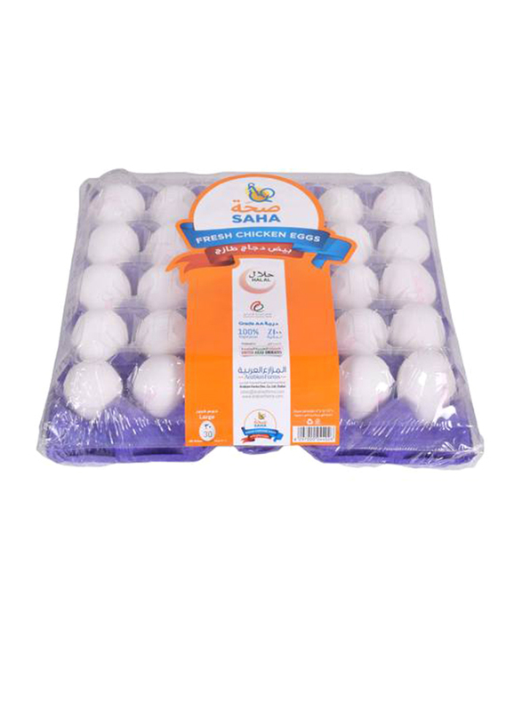 Saha White Eggs, Large, 30 Pieces