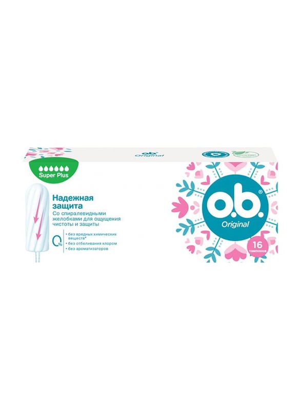 

Johnson & Johnson O.B. Original Super Plus Tampons, White, 16 Pieces