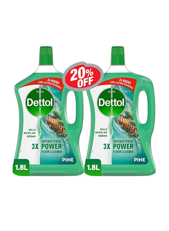 

Dettol Pine Antibacterial Power Floor Cleaner, 2 x 1.8L