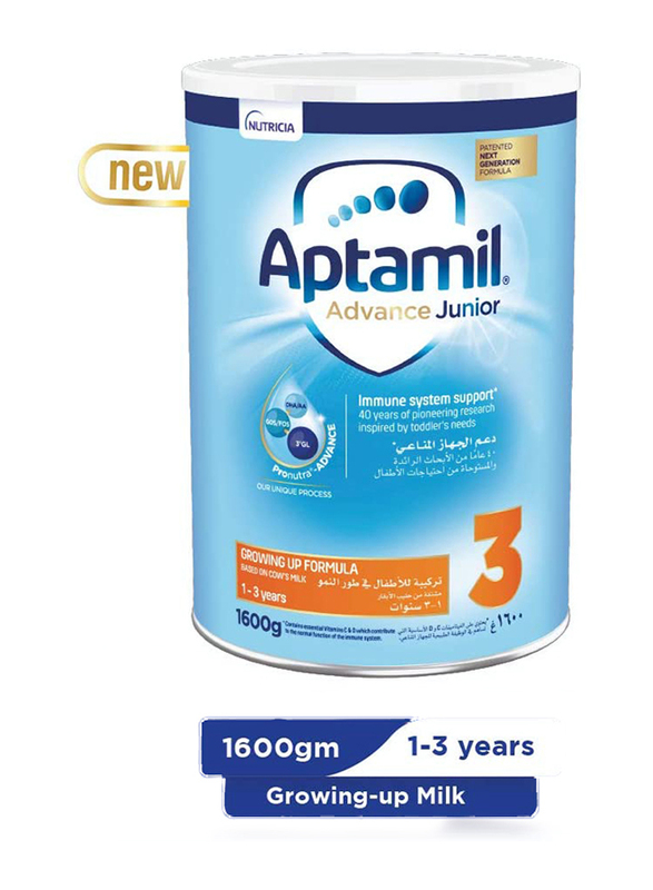 Aptamil Advance Junior 3 Next Generation Growing Up Formula Milk, 1600g