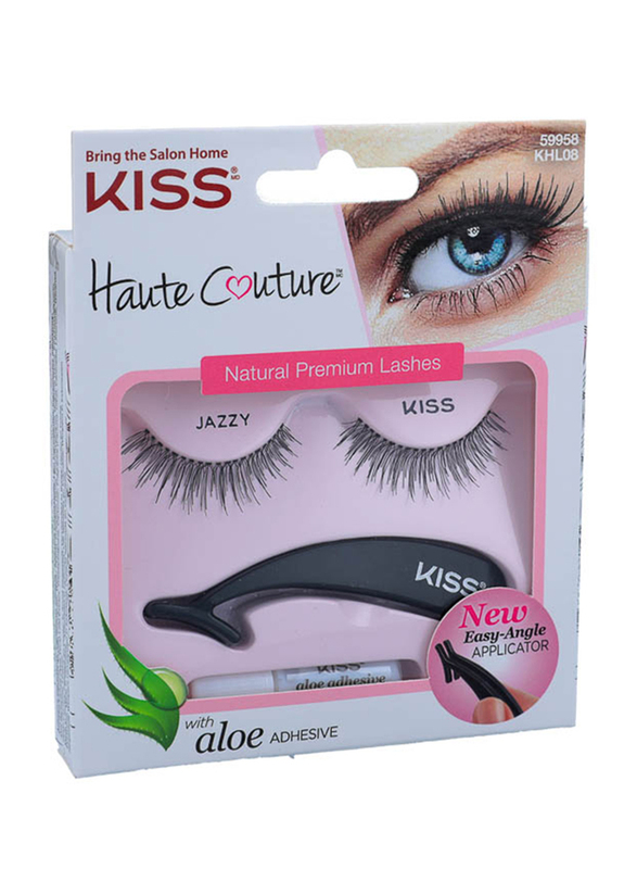 

Kiss Haute Couture Eyelashes with Aloe Adhesive, KHL08, Black
