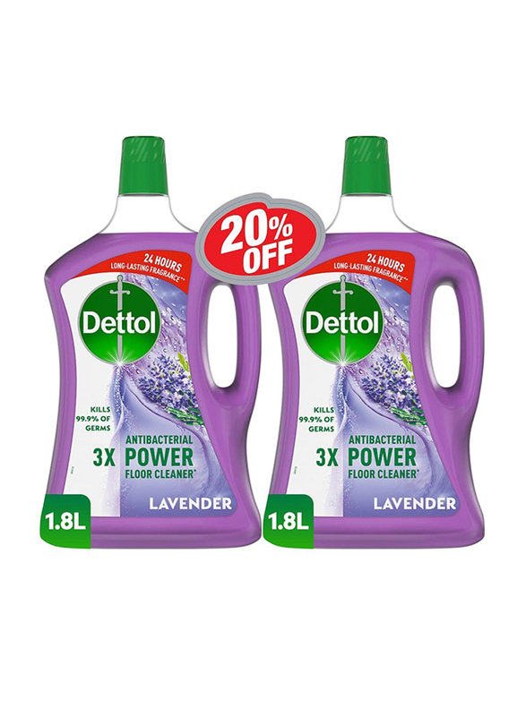 

Dettol Lavender Floor Cleaner, 2 Bottle x 1.8 Liters