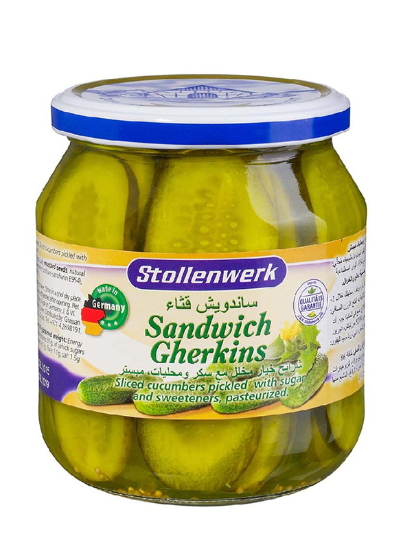 

Stollenwerk Sliced Sandwich Gherkins, 520g