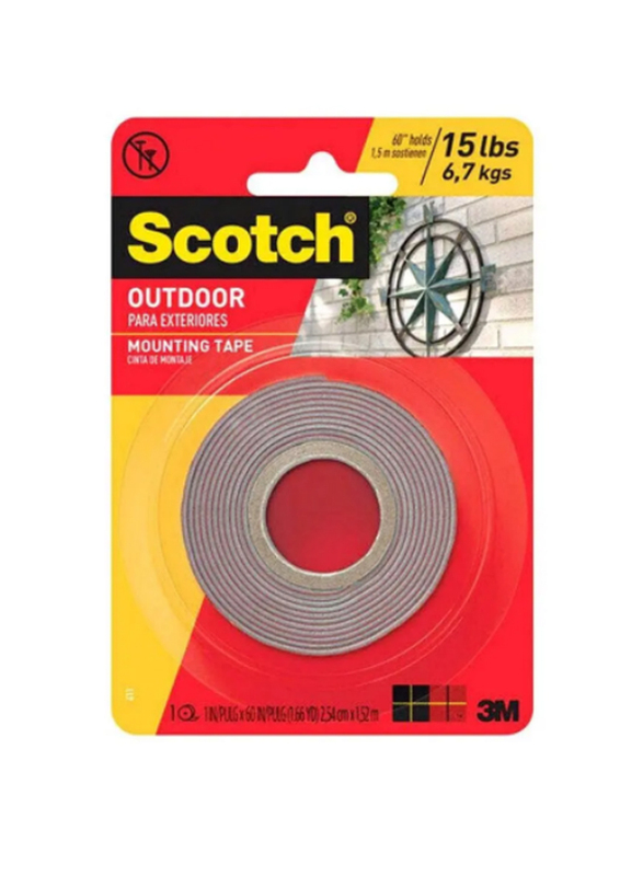 

Scotch Heavy-Duty Interior Exterior Mounting Tape, 411DC-SF, Black