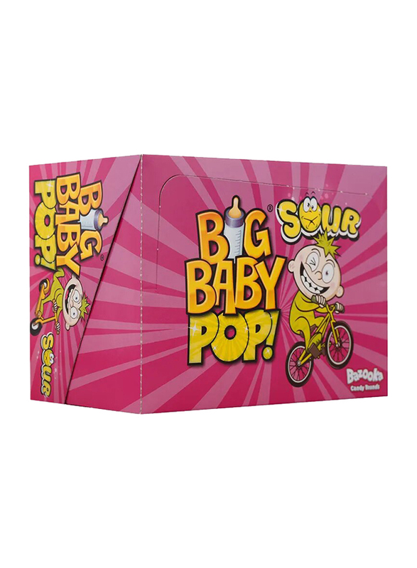 

Bazooka Big Baby Sour Strawberry and Raspberry Hard Candy, 12 x 32g