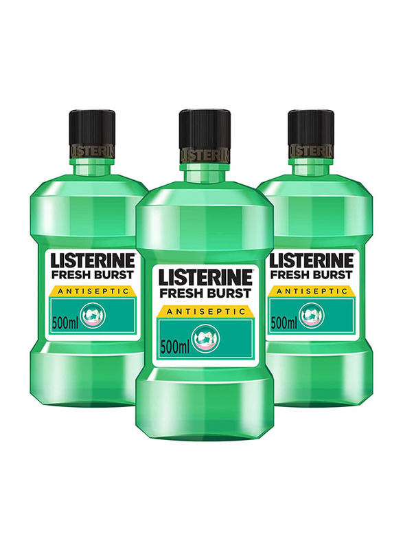 

Listerine Fresh Burst Mouthwash, 500ml, 3 Pieces