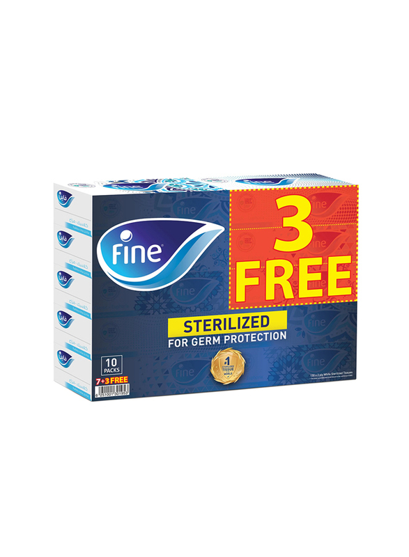 

Fine Facial Tissue, 2 Ply x 130 Sheets x 10 Boxes