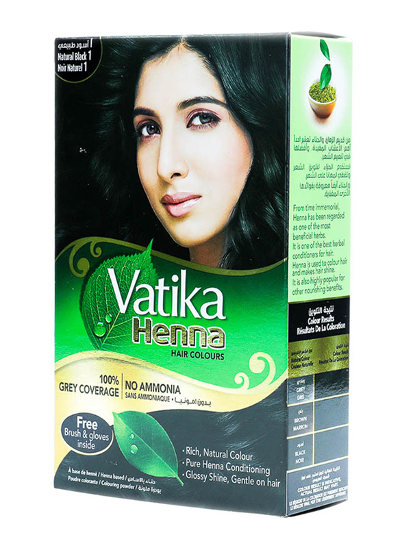 Dabur Vatika Henna Hair Colors, Natural Black 1, 10gm  -  Dubai