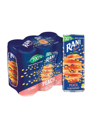Rani Float Peach No Added Sugar Fruit Drink, 6 Cans x 240ml