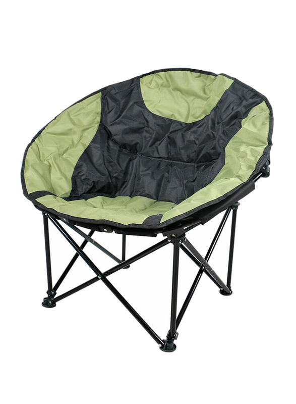 

Campmate 1-Piece Foldable Moon Chair, Black/Green