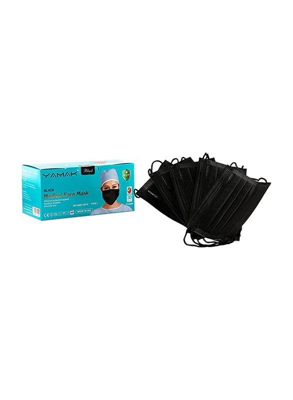 

Yamak 3 Layer Medical Facemask, Black, 30 Pieces