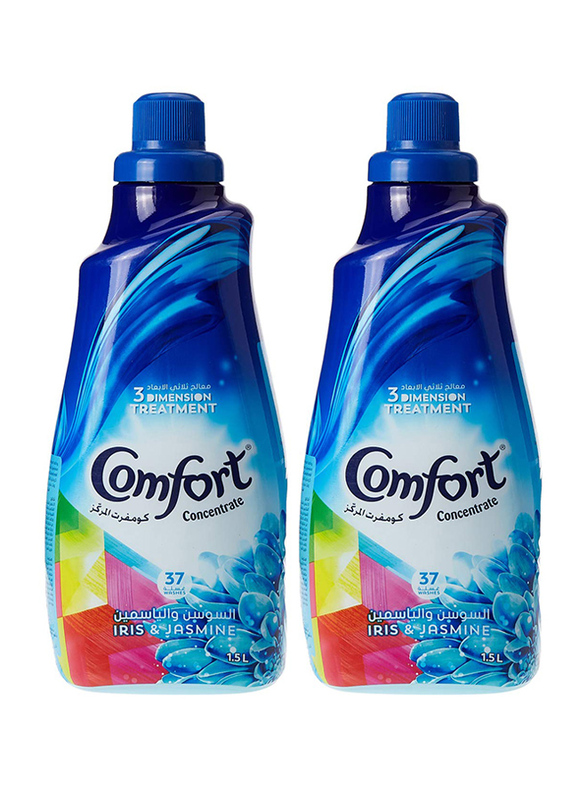

Comfort Concentrated Iris & Jasmine Fabric Softener, 2 Bottles x 1.5 Liters