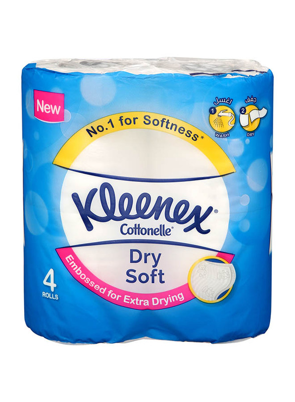 

Kleenex Cottonelle Dry Soft 2-Ply Toilet Tissues, 4 Rolls x 200 Sheets