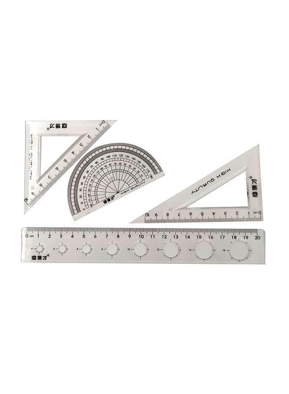 

OEM 4-Piece Eggplant Math Set, Clear